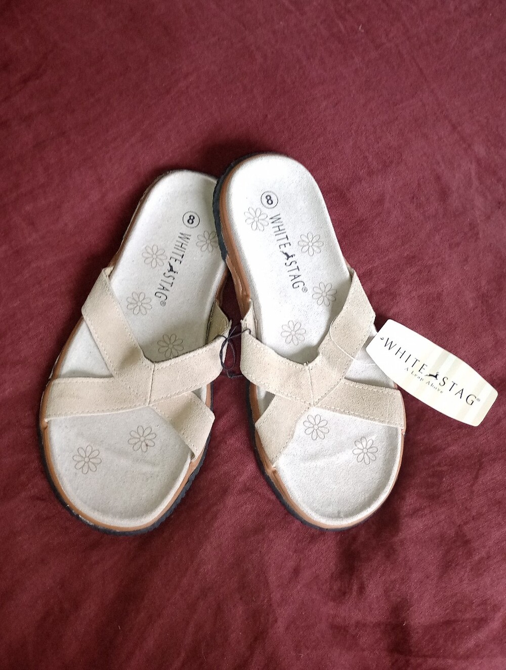 NWT White Stag Suede Sandals